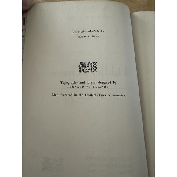 Fiddler's Green by Ernest K Gann HC/BC/DJ/1st Edition 1950 Book Novel Adventure - Picture 3 of 15